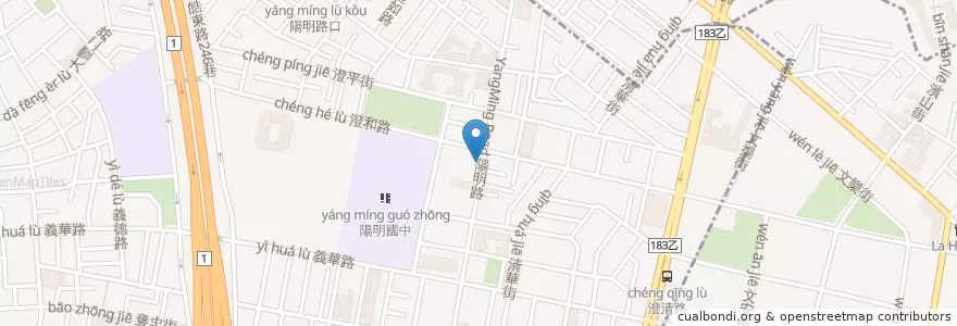 Mapa de ubicacion de 陽明路飯糰 en Taïwan, Kaohsiung, 三民區.