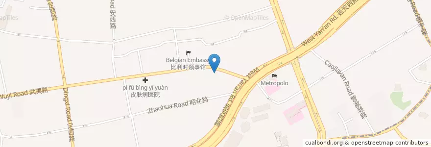 Mapa de ubicacion de 吉祥馄饨 en China, Xangai, 长宁区.