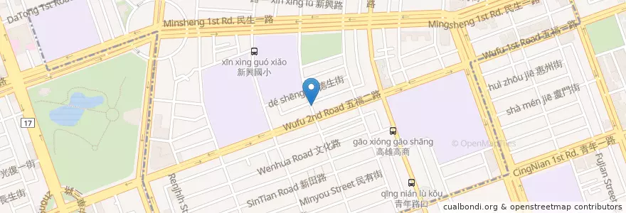 Mapa de ubicacion de 奇可小廚 en Tayvan, Kaohsiung, 新興區.