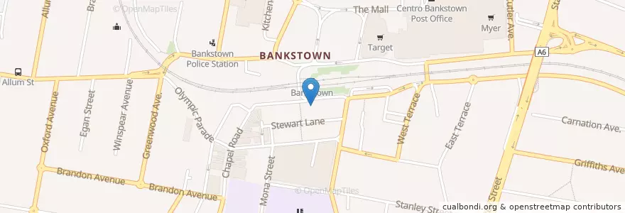 Mapa de ubicacion de Commonwealth Bank en Australia, Nueva Gales Del Sur, Canterbury-Bankstown Council, Sydney.