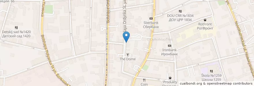 Mapa de ubicacion de РСИ en Rusland, Centraal Federaal District, Moskou, Центральный Административный Округ, Район Замоскворечье.