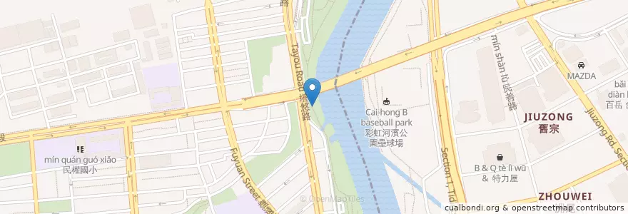 Mapa de ubicacion de 民權福德宮 en Taiwán, Nuevo Taipéi, Taipéi, 松山區, 內湖區.