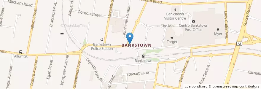 Mapa de ubicacion de Bankstown Hotel en 오스트레일리아, New South Wales, Canterbury-Bankstown Council, 시드니.