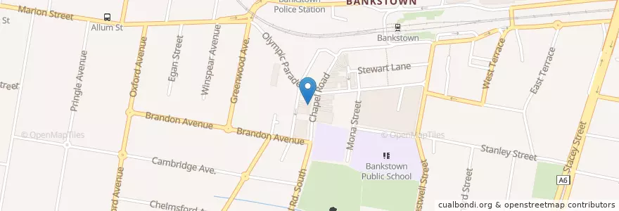 Mapa de ubicacion de Hanamaruya en Australië, Nieuw-Zuid-Wales, Canterbury-Bankstown Council, Sydney.