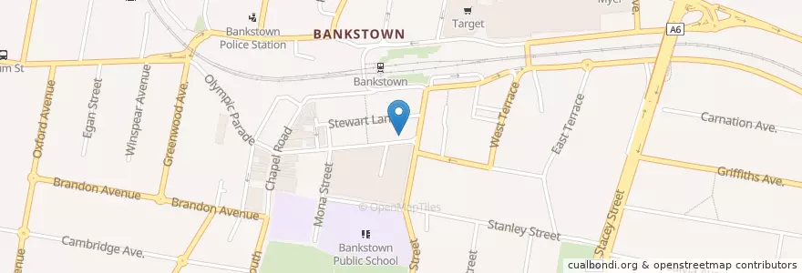 Mapa de ubicacion de Bankstown Lebanese Restaurant en Australië, Nieuw-Zuid-Wales, Canterbury-Bankstown Council, Sydney.