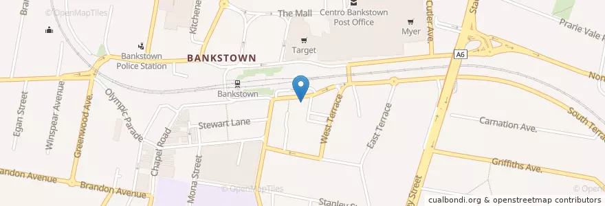 Mapa de ubicacion de Red Lantern Hotel en Australia, New South Wales, Canterbury-Bankstown Council, Sydney.