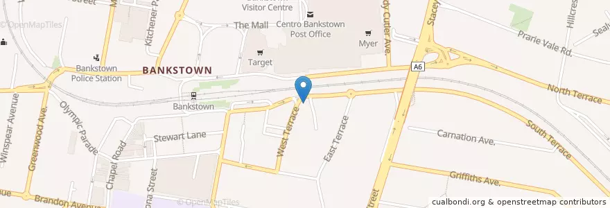 Mapa de ubicacion de Lava Lounge Cafe en Australia, Nuovo Galles Del Sud, Canterbury-Bankstown Council, Sydney.