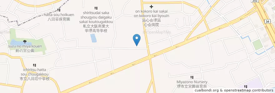 Mapa de ubicacion de 佐藤小児科 en Japan, Osaka Prefecture, Sakai, Naka Ward.