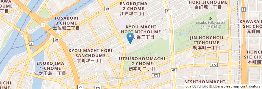 Mapa de ubicacion de 京町堀動物病院 en Japan, Osaka Prefecture, Osaka, Nishi Ward.