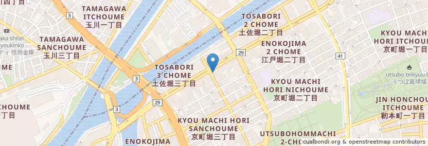 Mapa de ubicacion de 大阪シティ信用金庫 en Japón, Prefectura De Osaka, Osaka, 北区, 西区.