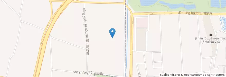 Mapa de ubicacion de 小河人家 en 中国, 山东省, 济南市, 天桥区, 制锦市街道.