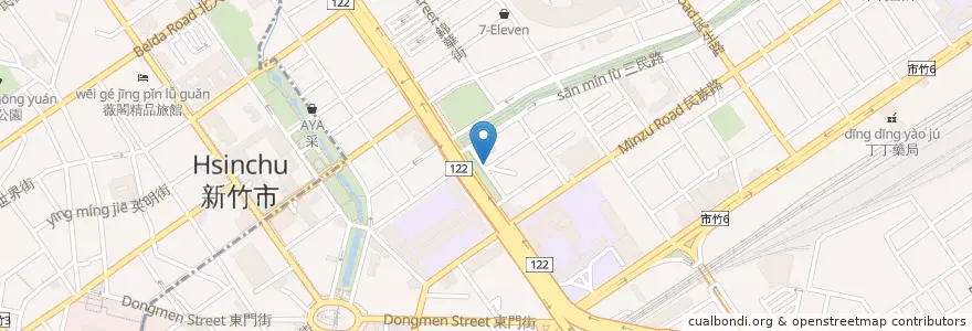 Mapa de ubicacion de Curry Fans en 臺灣, 臺灣省, 新竹市, 東區.