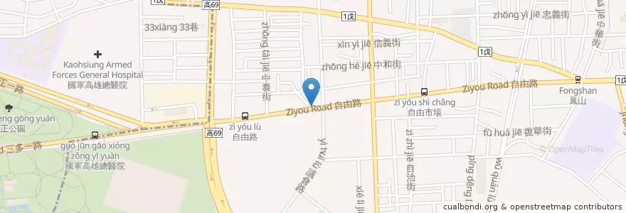Mapa de ubicacion de 矮厝仔 en Taiwan, Kaohsiung, Fengshan District.