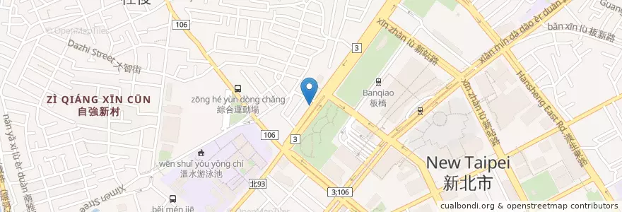 Mapa de ubicacion de 華南商業銀行 en Taiwan, 新北市, 板橋區.