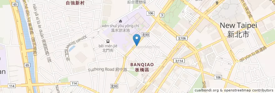 Mapa de ubicacion de 合作金庫商業銀行 en 臺灣, 新北市, 板橋區.