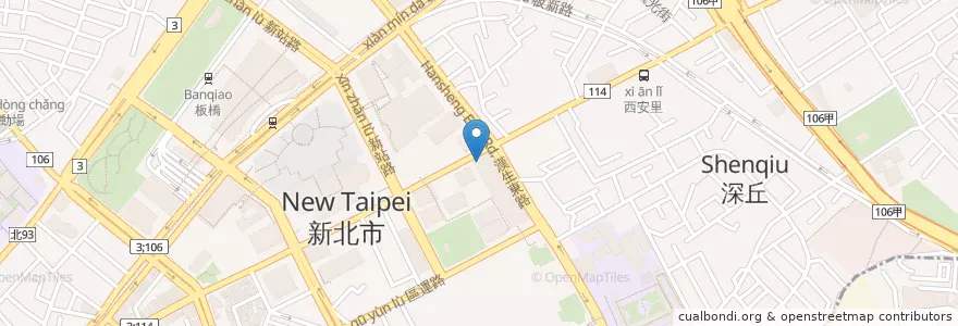 Mapa de ubicacion de 玉山商業銀行 en Taiwan, Nuova Taipei, Distretto Di Banqiao.
