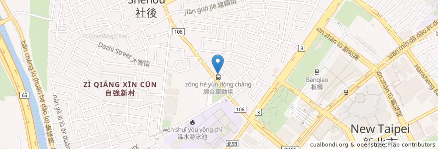 Mapa de ubicacion de 聯邦商業銀行 en 타이완, 신베이 시, 반차오 구.