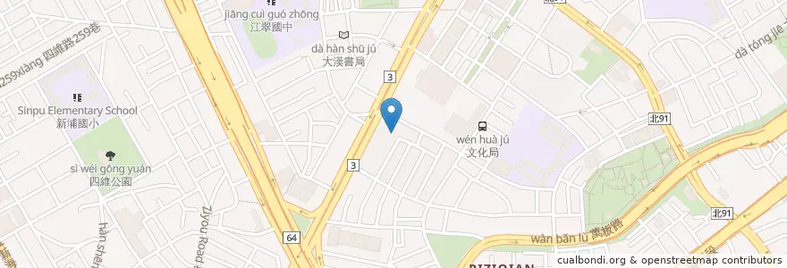 Mapa de ubicacion de 玉山商業銀行 en تايوان, تايبيه الجديدة, 板橋區.