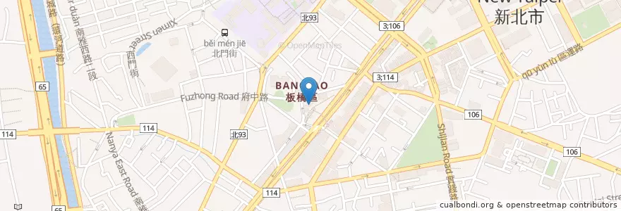 Mapa de ubicacion de 臺灣銀行 en تايوان, تايبيه الجديدة, 板橋區.