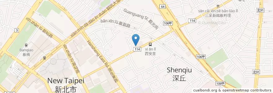 Mapa de ubicacion de 中國信託商業銀行 en Taiwan, Nuova Taipei, Distretto Di Banqiao.