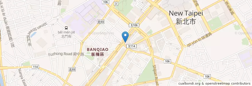 Mapa de ubicacion de 台北富邦商業銀行 en Taiwan, New Taipei, Banqiao District.