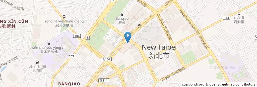 Mapa de ubicacion de 板信商業銀行 en Taiwan, 新北市, 板橋區.