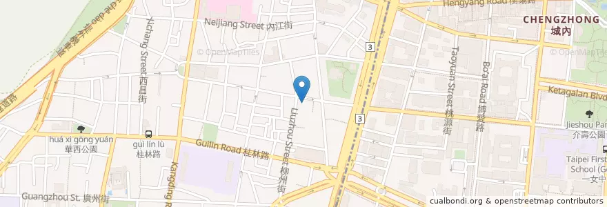 Mapa de ubicacion de 臺灣銀行 en 타이완, 신베이 시, 타이베이시, 완화 구.