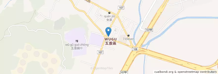 Mapa de ubicacion de 臺灣銀行 en Taiwan, Nuova Taipei, Distretto Di Wugu.