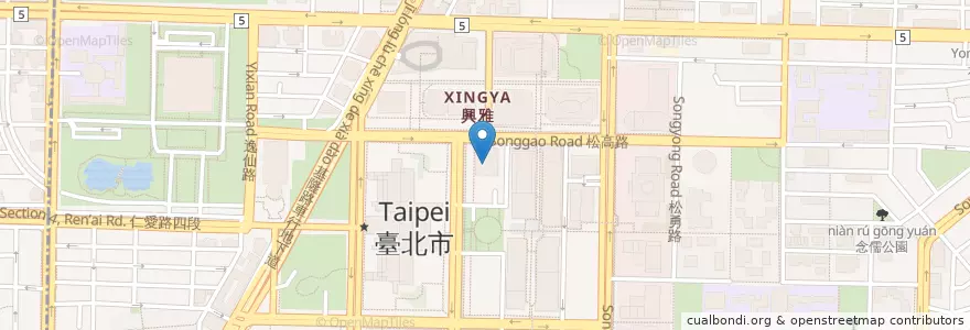 Mapa de ubicacion de 花旗(台灣)商業銀行 en 台湾, 新北市, 台北市, 信義区.