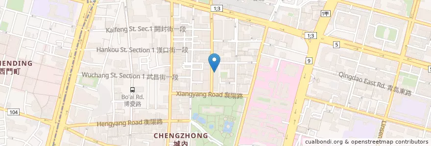 Mapa de ubicacion de 國泰世華商業銀行 en Taïwan, Nouveau Taipei, Taipei, 中正區.