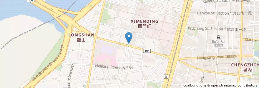 Mapa de ubicacion de 合作金庫商業銀行 en Taiwan, Nuova Taipei, Taipei, Distretto Di Wanhua.
