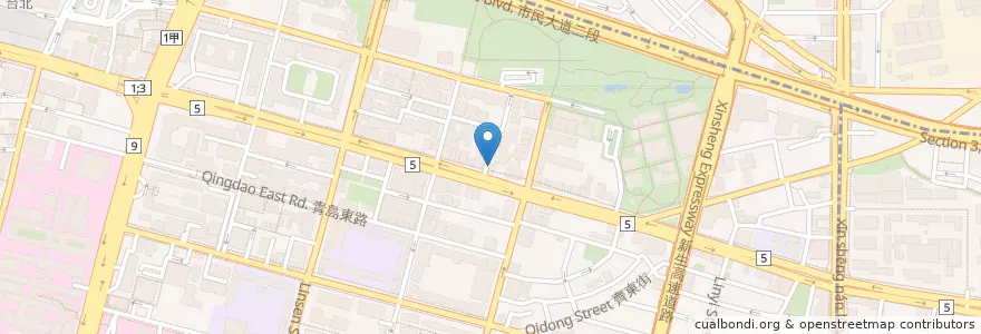 Mapa de ubicacion de 中國信託商業銀行 en 타이완, 신베이 시, 타이베이시, 중정 구.
