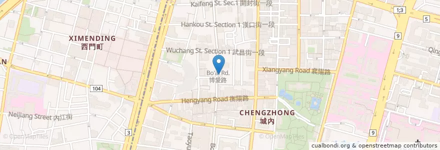 Mapa de ubicacion de 華南商業銀行 en 타이완, 신베이 시, 타이베이시, 중정 구.