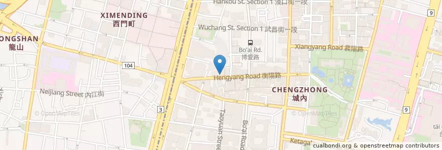 Mapa de ubicacion de 兆豐國際商業銀行 en 臺灣, 新北市, 臺北市, 萬華區, 中正區.