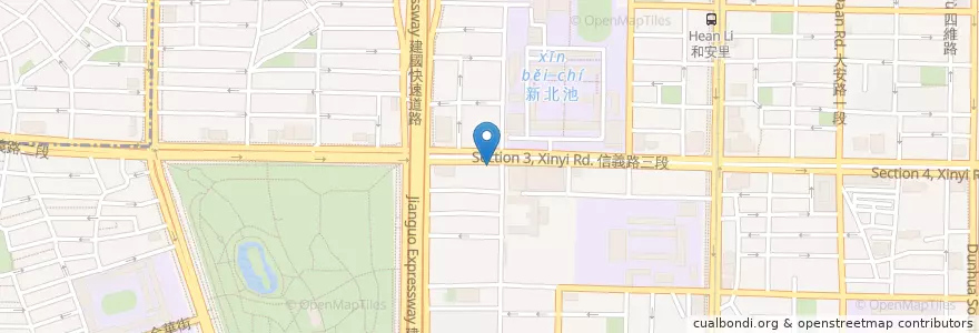 Mapa de ubicacion de 臺灣銀行 en تایوان, 新北市, تایپه, 大安區.