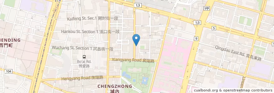Mapa de ubicacion de 國泰世華商業銀行 en Tayvan, 新北市, Taipei, 中正區.