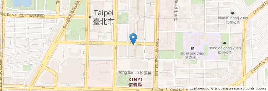 Mapa de ubicacion de 王道商業銀行股份有限公司 en 臺灣, 新北市, 臺北市, 信義區.