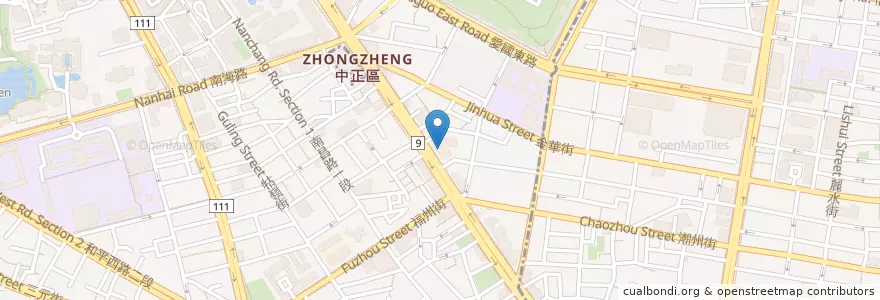 Mapa de ubicacion de 元大商業銀行 en 台湾, 新北市, 台北市, 中正区.