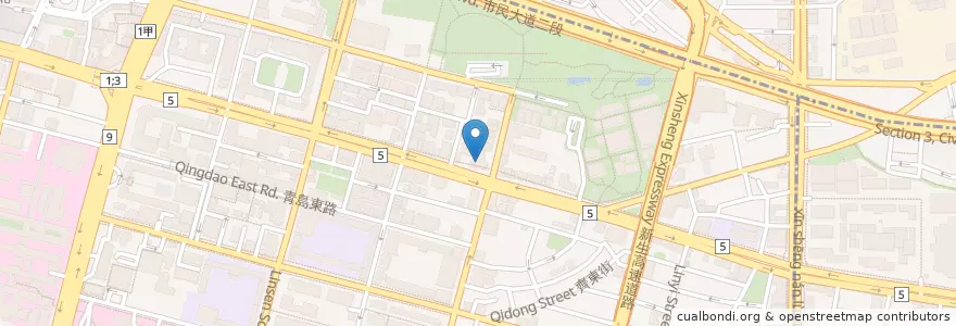 Mapa de ubicacion de 台中商業銀行 en 타이완, 신베이 시, 타이베이시, 중정 구.