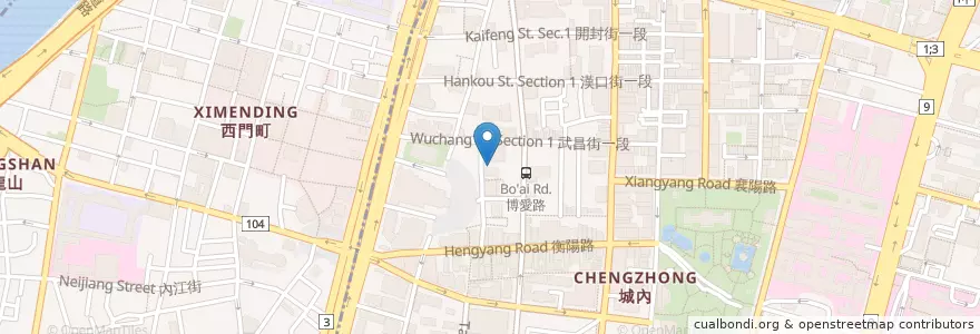 Mapa de ubicacion de 臺灣土地銀行 en 台湾, 新北市, 台北市, 万華区, 中正区.