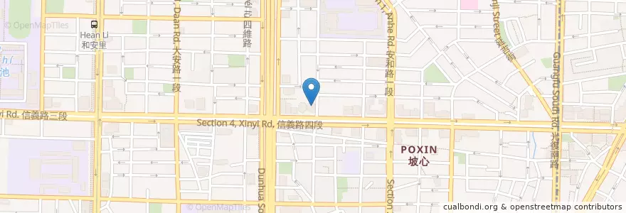 Mapa de ubicacion de 彰化商業銀行 en Taiwan, 新北市, Taipé, 大安區.