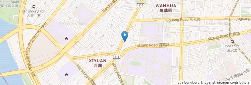 Mapa de ubicacion de 臺灣新光商業銀行 en Tayvan, 新北市, Taipei, 萬華區.