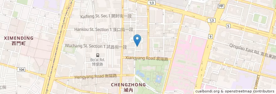 Mapa de ubicacion de 臺灣土地銀行 en 臺灣, 新北市, 臺北市, 中正區.