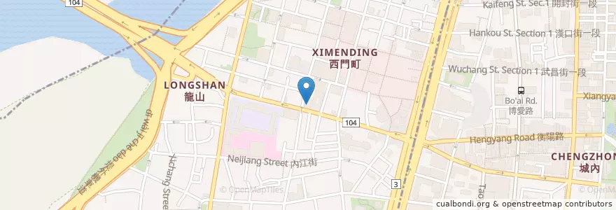 Mapa de ubicacion de 合作金庫商業銀行 en 臺灣, 新北市, 臺北市, 萬華區.