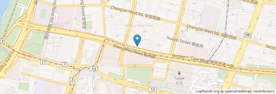 Mapa de ubicacion de 板信商業銀行 en 臺灣, 新北市, 臺北市, 中正區.