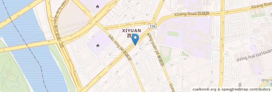 Mapa de ubicacion de 臺灣土地銀行 en تایوان, 新北市, تایپه, 萬華區.
