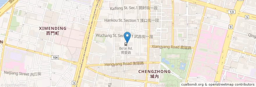 Mapa de ubicacion de 國泰世華商業銀行 en 臺灣, 新北市, 臺北市, 中正區.
