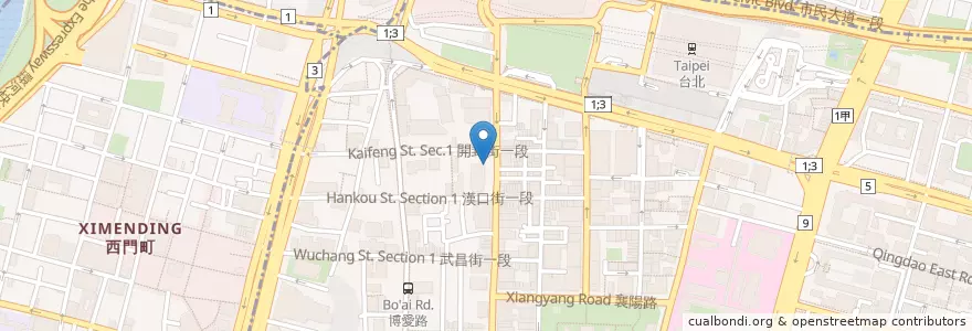 Mapa de ubicacion de 第一商業銀行 en Tayvan, 新北市, Taipei, 中正區.