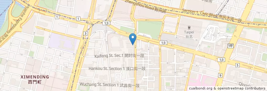 Mapa de ubicacion de 日盛國際商銀 en تايوان, تايبيه الجديدة, تايبيه, 中正區.