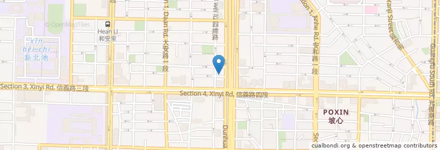 Mapa de ubicacion de 凱基商業銀行 en 臺灣, 新北市, 臺北市, 大安區.